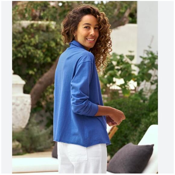 Frank & Eileen PATRICK Popover Henley Heritage Jersey blue size large - Picture 2 of 6